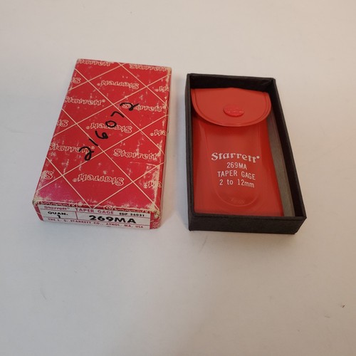 Starrett 269MA Taper Gage 2 to 12mm Box Case USA 8 Leaves Machinist Tool - Picture 11 of 11