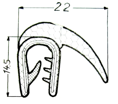 MB Trac Türdichtung mit seitlicher Dichtfahne KSD 7