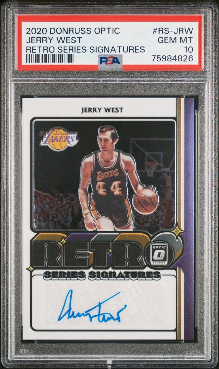 JERRY WEST AUTO HOF 20 Optic Retro Signatures #RS-JRW (AU) GEM MINT PSA 10 POP 1