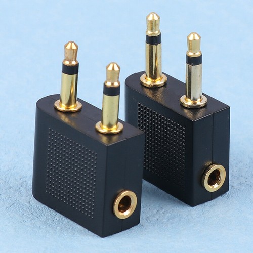 2PCS Portable Aviation Headset Conversion Plug Plane Seat Headphones Socket - Afbeelding 11 van 12