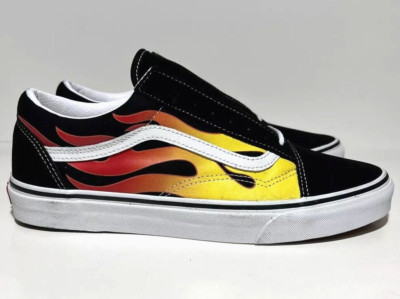 Vans Old Skool Flame Men's Size 9.5 Skateboarding Casual Fire Sneakers
