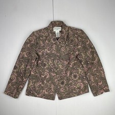 Jessica Howard Jacket 14 Petite Grey Pink Womens Short Collared Vintage