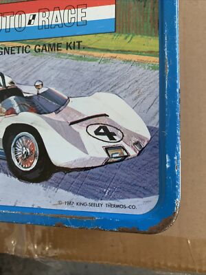 Auto Race Magnetic Game Kit Lunchbox King Seeley 1967 Metal Lunch