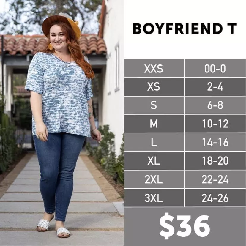 NWT - LuLaRoe Boyfriend T - Various Prints and Sizes