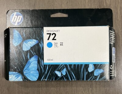 Genuine HP 72 Cyan Ink Cartridge C9371A 130ml DesignJet NEW SEALED EXPIRED