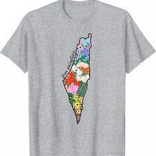 Free Palestine Floral Map Free Gaza Palestine Flag Unisex T-Shirt