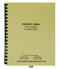 Pacific Hydraulic B Series Shear Operators Manual  *109