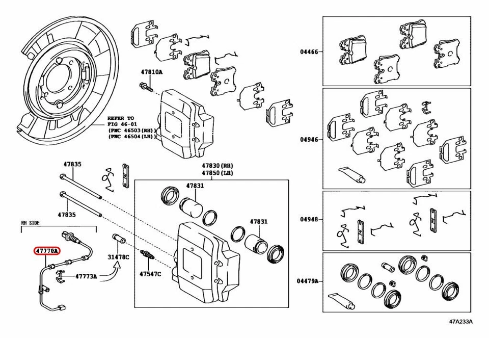 TOYOTA OEM Rear Brake Wear Indicator Sensor 47770-50080 for LEXUS LS460 - Изображение 3 из 4