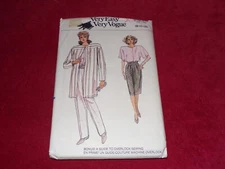 🌸 VOGUE #9886 - LADIES LONG OVERSIZED JACKET-PANTS-SKIRT-BLOUSE PATTERN 8-12 FF