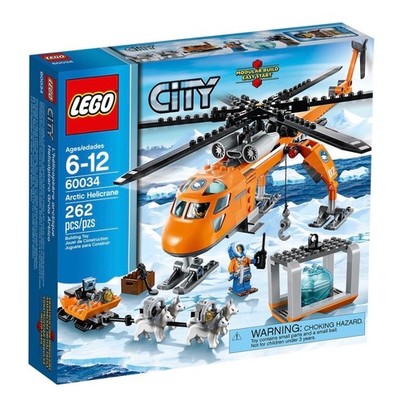 LEGO CITY Arctic 60034 Arctic Helicrane RETIRED Rare Complete Set w/4 Huskies