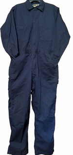 EUC C.E. Schmidt Workwear Blue Cotton Zip Front L/S Coveralls LRG Reg