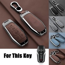 Zinc Alloy Leather Car Remote Smart Key Fob Case Cover For Lincoln Mkx Mkz Mkc
