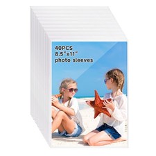 8.5x11 Inch Photo Sleeves, 40 Pcs Photocard Sleeves Clear Top Loading Card Sl...