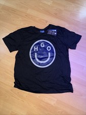 Image of Hugo Boss Short Sleeve T-Shirt Black Navy/White Logo Size XL
