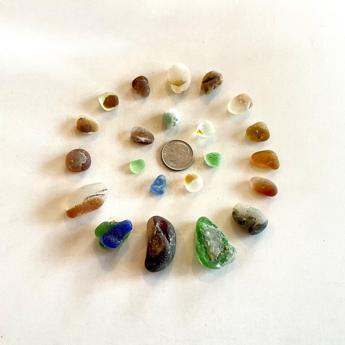Genuine Beach Sea Bonfire Glass Unique Beautiful Colors Surf-tumbled Multi's