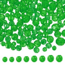 850 Pcs Acrylic Round Faceted Beads 6mm 8mm 10mm 12mm Loose Bead, New Green