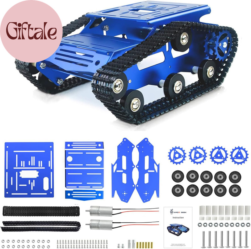 Full Metal Tank Robot Chassis Kit with DC Geared Motor Suspension