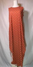 Rust Orange Polka Dot Sleeveless Maxi Dress With Side Slits Women's Medium