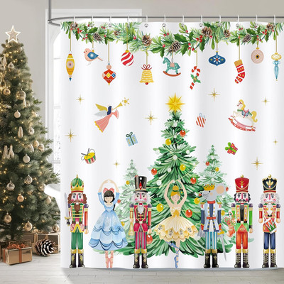 Duschvorhang Weihnachten Nussknacker Weihnachtsbaum Xmas Winter Duschvorhänge 18