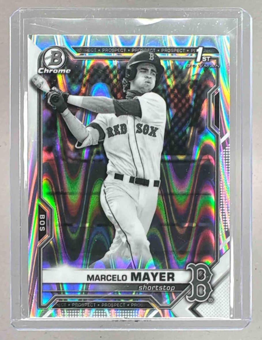 Marcelo Mayer 2021 Bowman Chrome #BDC-174 Black White RayWave Refractor 1st RC