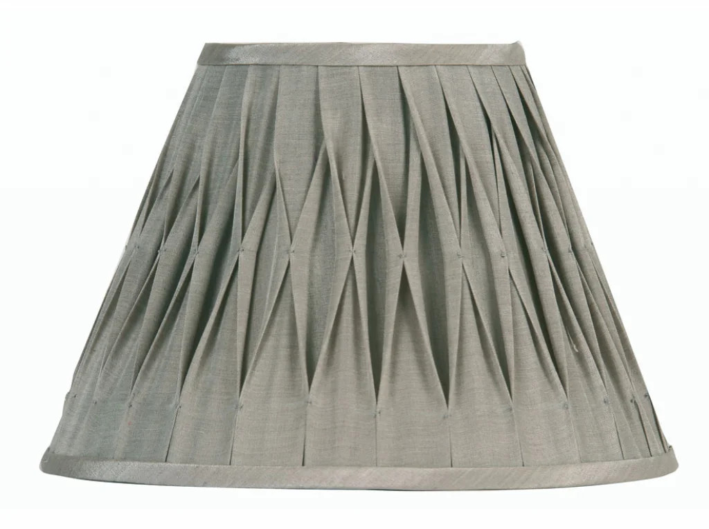 Lampshade Grey 12"" Tapered Sutlej Soft Faux Silk 300mm Oaks Lighting S601/12 SG