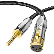 Unbalanced 3.5mm to XLR Cable, Male to Female XLR to 1/8 Inch Cable, 1/8 to X...