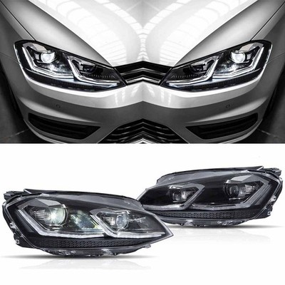 Full LED Projector Headlights For 2013-2018 Volkswagen VW Golf MK7 Left+Right