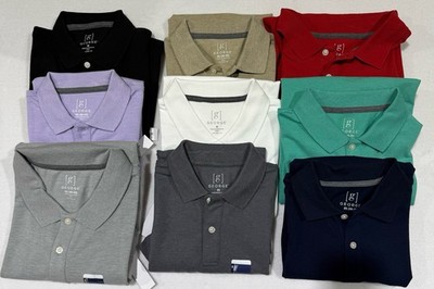 George Men's Classic Pique Cotton 2 Button Polo Shirt XS-3XL Multiple Colors