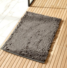 Luxury Chenille Bath Mat, Deep Gray, 23x15 inches, Non Slip  Fast Shipping