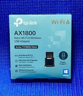 TP-Link AX1800 Nano Wi-Fi 6 Wireless USB Adapter  Black  Archer TX1800U Sealed