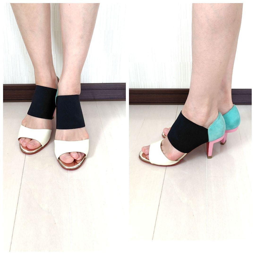 Christian Louboutin Multi-Color Patent Leather & Suede Sandals Size EU36.5 US6.5