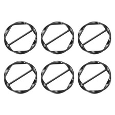 6 Pcs T-shirt Clips, 34mm 1-5/16" Round Metal Scarf Ring, Black