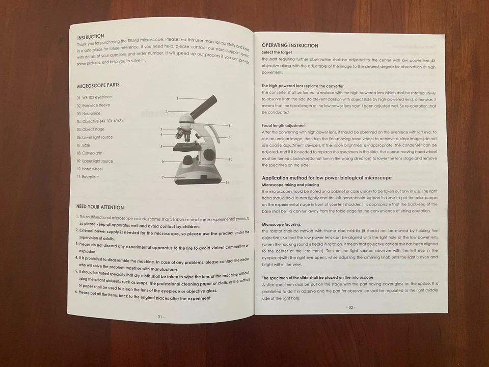 Telmu User Manual XSP-75 Inverted Microscope - Image 3 of 4