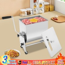 Manual Meat Mixer Stainless Steel 10kg/22lbs Meat Mixing Hopper 90&deg; Tilt