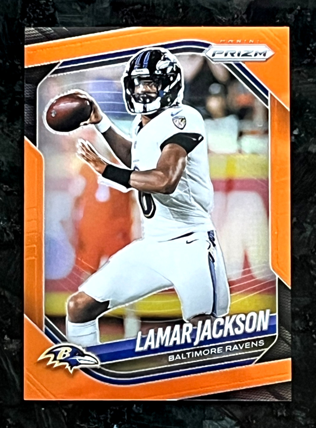 Lamar Jackson 2025 Panini Prizm Orange Parallel 54/249 Baltimore Ravens #78