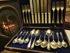 Vintage cutlery set by AH BISBY, Sheffield stainless steel 