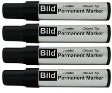 Jumbo Permanent Markers - Black pack of 4