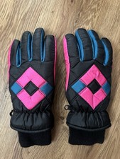 Vintage Retro 90s Fleece Lined Bright Colored Winter Ski Snow Gloves Women  s L