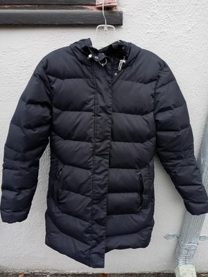 Helly Hansen Down/Feather 3/4 Puffer Size S/P w/ Hood BLACK Small Flaw