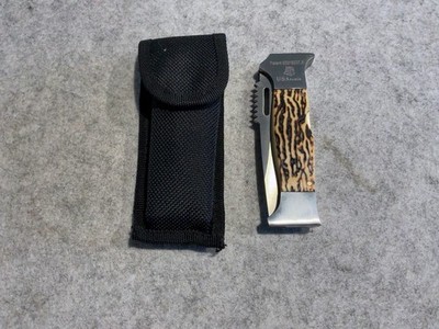 Columbia USA Saber Folding Pocket Knife W/ Nylon Pouch