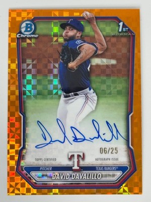 David Davalillo Orange X-Fractor /25 AUTO 2026 1st Bowman Chrome #CPA-DDA