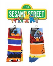 New Sesame Street Character Socks 2 Pair Bundle Adult Size 8-10