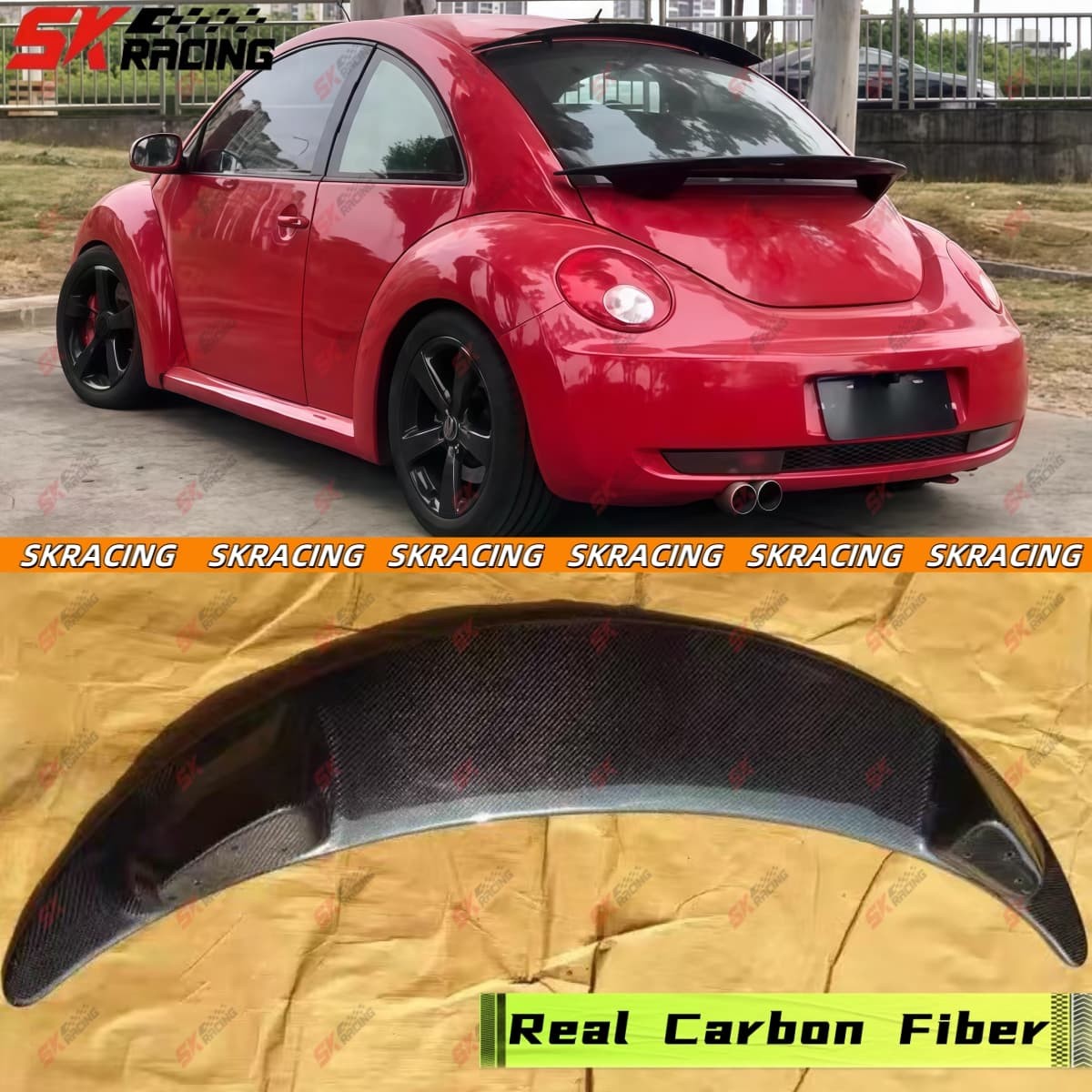 Unpainted/Carbon Fiber Rear Trunk Spoiler Wing For Volkswagen Beetle GL GLS 98+