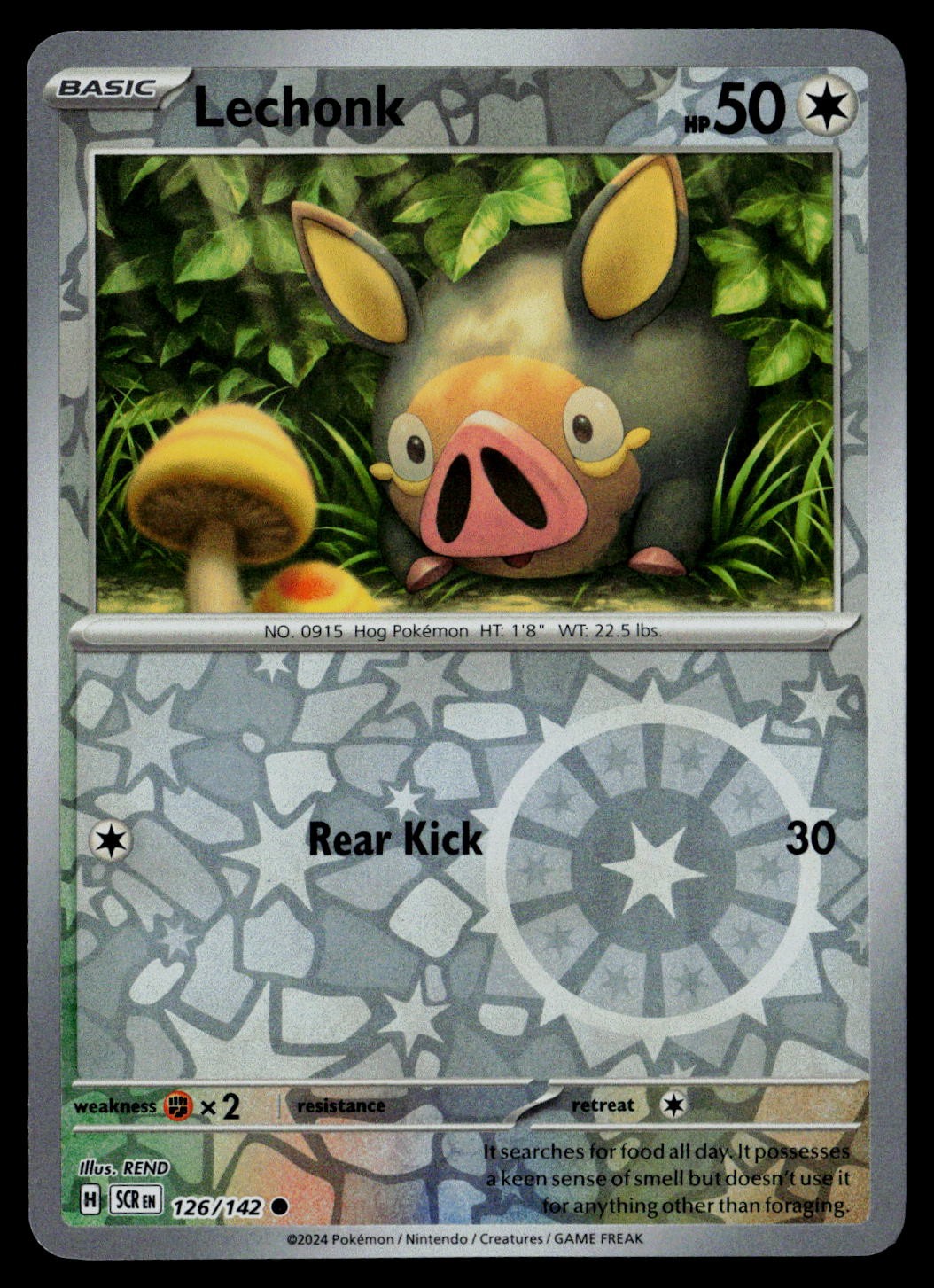 Lechonk 126/142 Reverse Holofoil SV07: Stellar Crown LP-NM