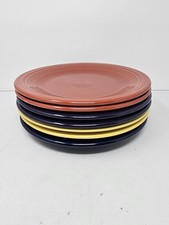 Fiesta Dinner Plates Set of 7 Mixed Colors Fiestaware USA Lead Free Stoneware