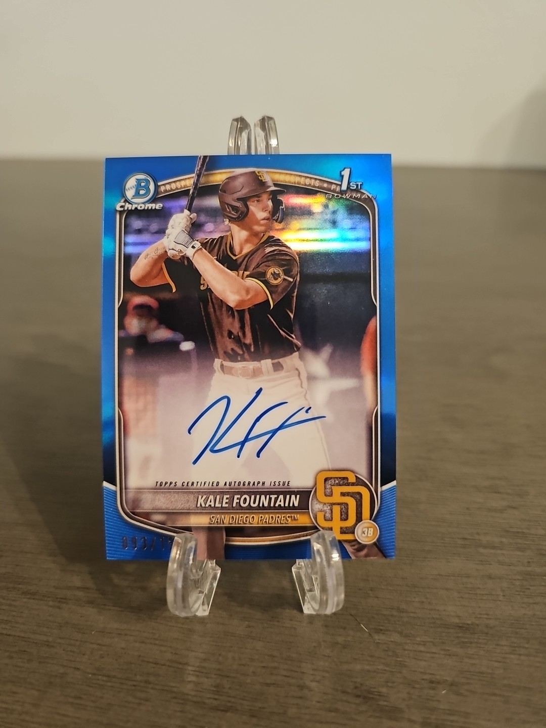 2025 Bowman Chrome Prospect Auto Kale Fountain Blue Refractor /150 CPA-KFO