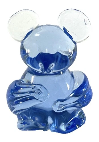 Fenton Style Blue Art Glass Koala Bear Figurine 2.5” Hand Blown Glass Animal