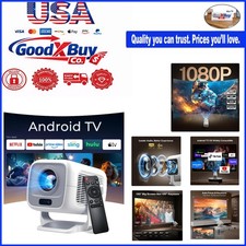 Portable Smart Projector 1080P WiFi 6 Bluetooth 5.4 Auto Focus 600 Lumens
