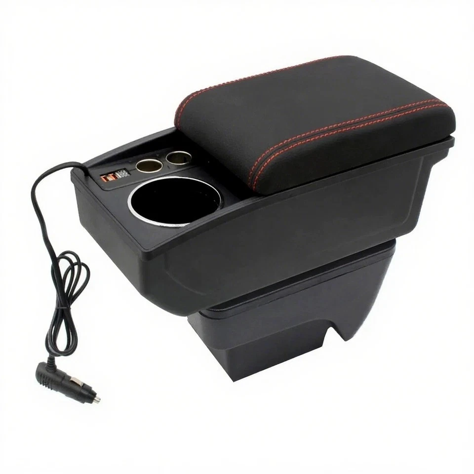 Caja consola reposabrazos para SEAT IBIZA 6F 2017-2024 2 puertos USB y luz de cigarrillo Foto 3 de 4