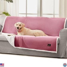 Waterproof Reversible Sherpa Fleece Blanket 65" x 57" for Dogs Cats, Pink White
